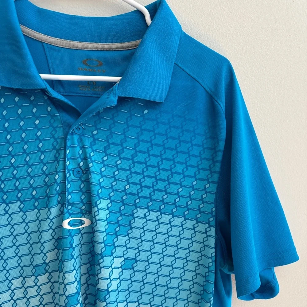 Oakley Men's Sz Large Blue Polo Shirt - Picture 1 of 4